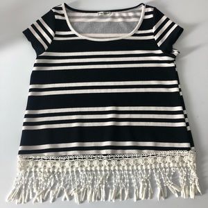 Striped Top with Fringe